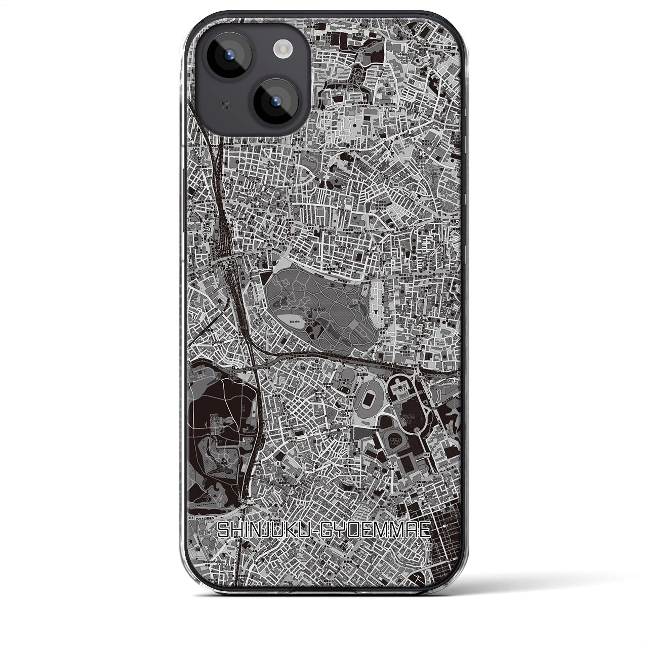 【新宿御苑前(東京都)】地図柄iPhoneケース(クリアタイプ)