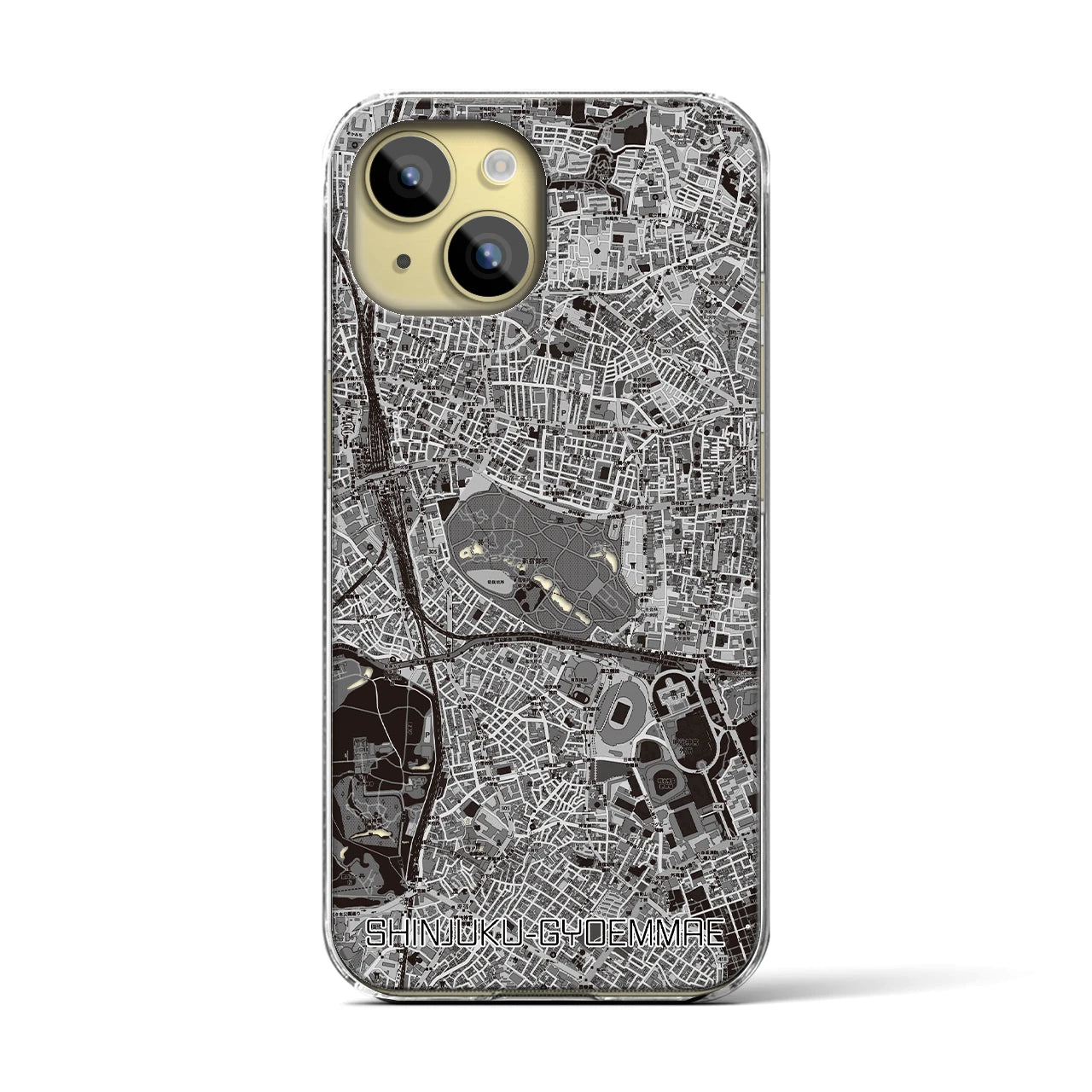 【新宿御苑前(東京都)】地図柄iPhoneケース(クリアタイプ)