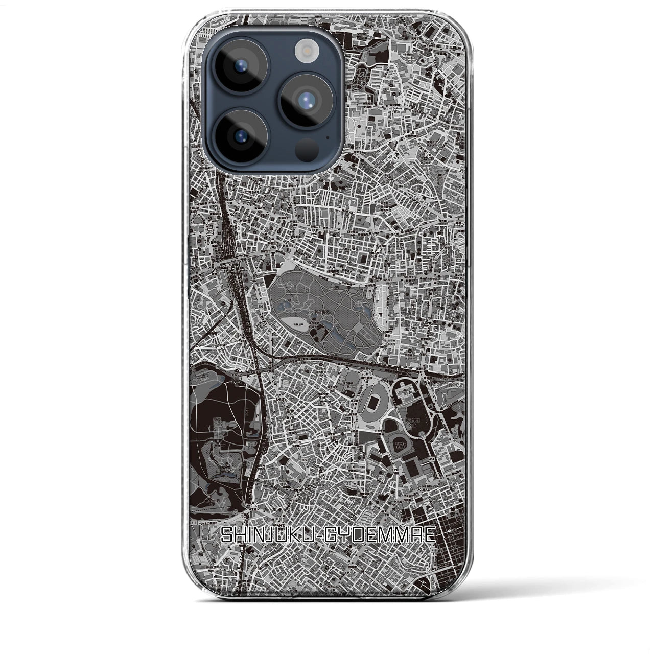 【新宿御苑前(東京都)】地図柄iPhoneケース(クリアタイプ)