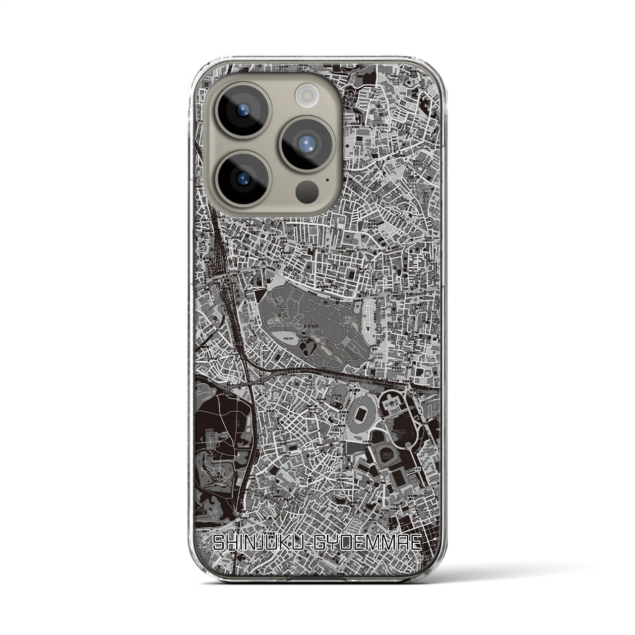 【新宿御苑前(東京都)】地図柄iPhoneケース(クリアタイプ)