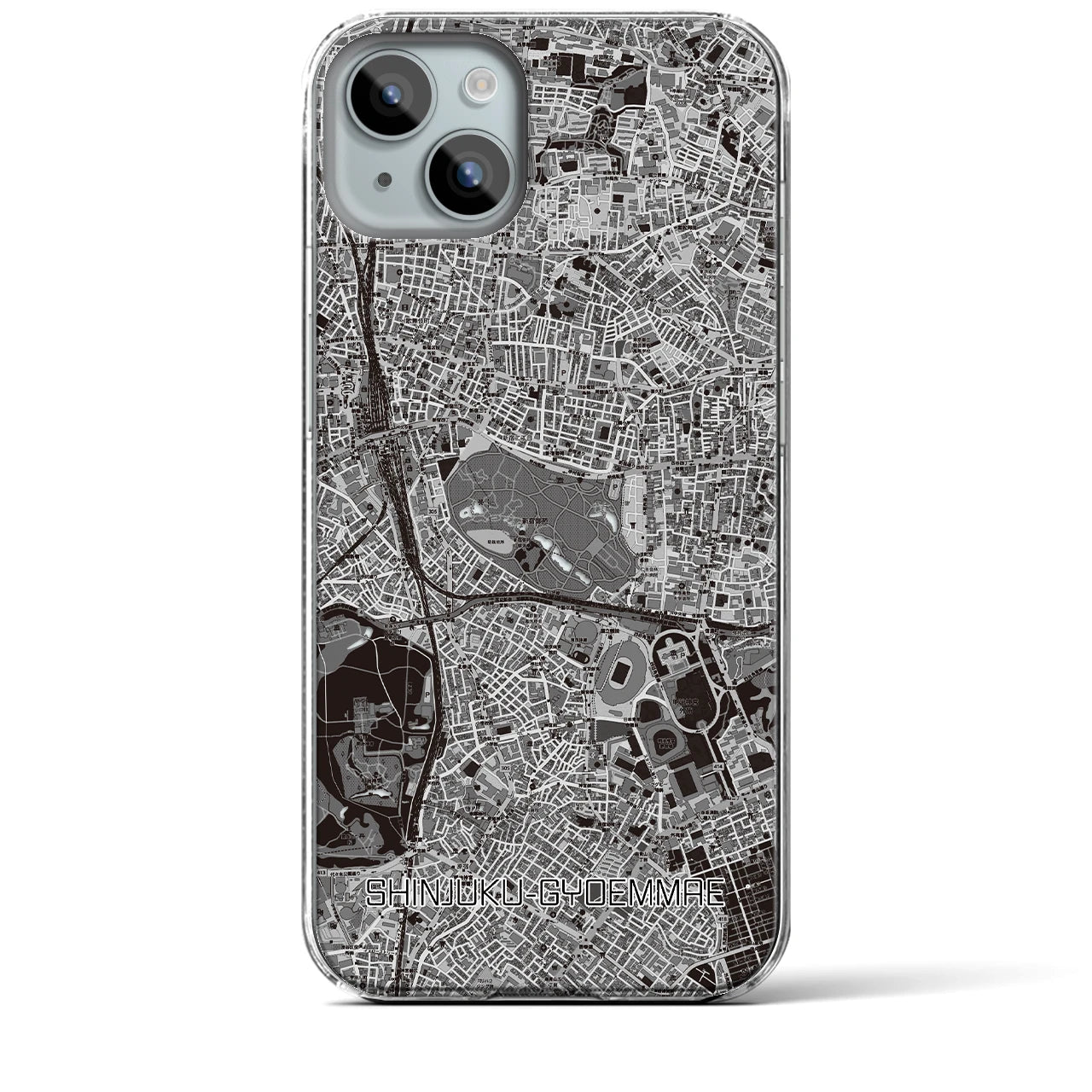 【新宿御苑前(東京都)】地図柄iPhoneケース(クリアタイプ)