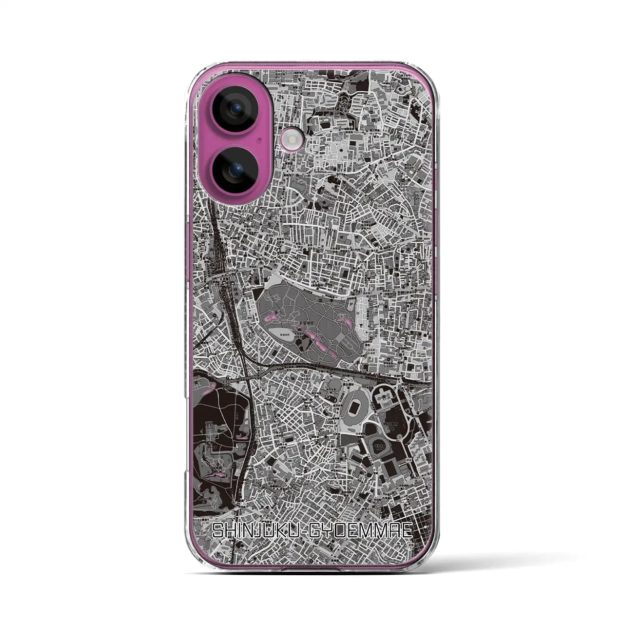 【新宿御苑前(東京都)】地図柄iPhoneケース(クリアタイプ)