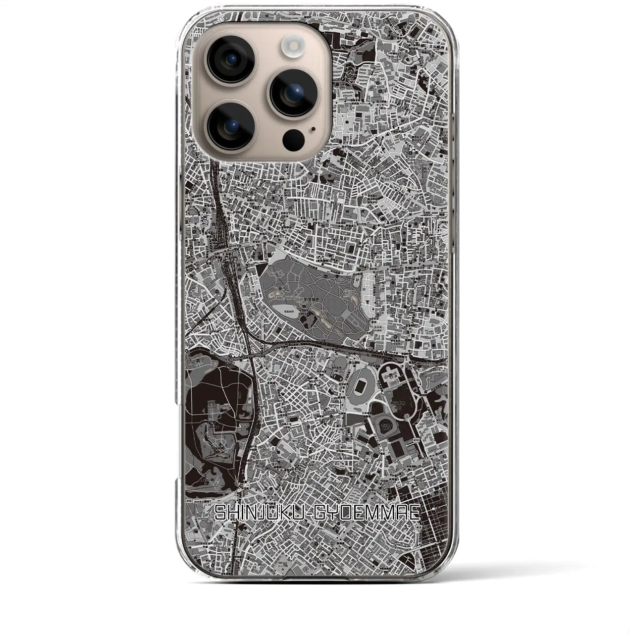 【新宿御苑前(東京都)】地図柄iPhoneケース(クリアタイプ)