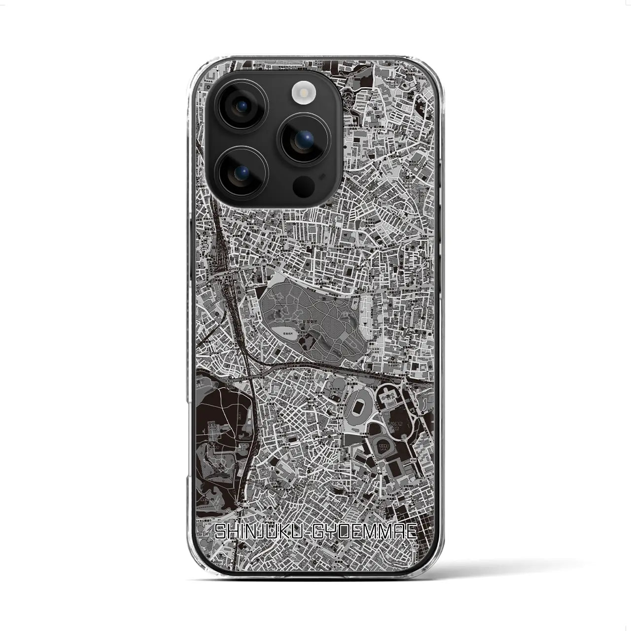 【新宿御苑前(東京都)】地図柄iPhoneケース(クリアタイプ)