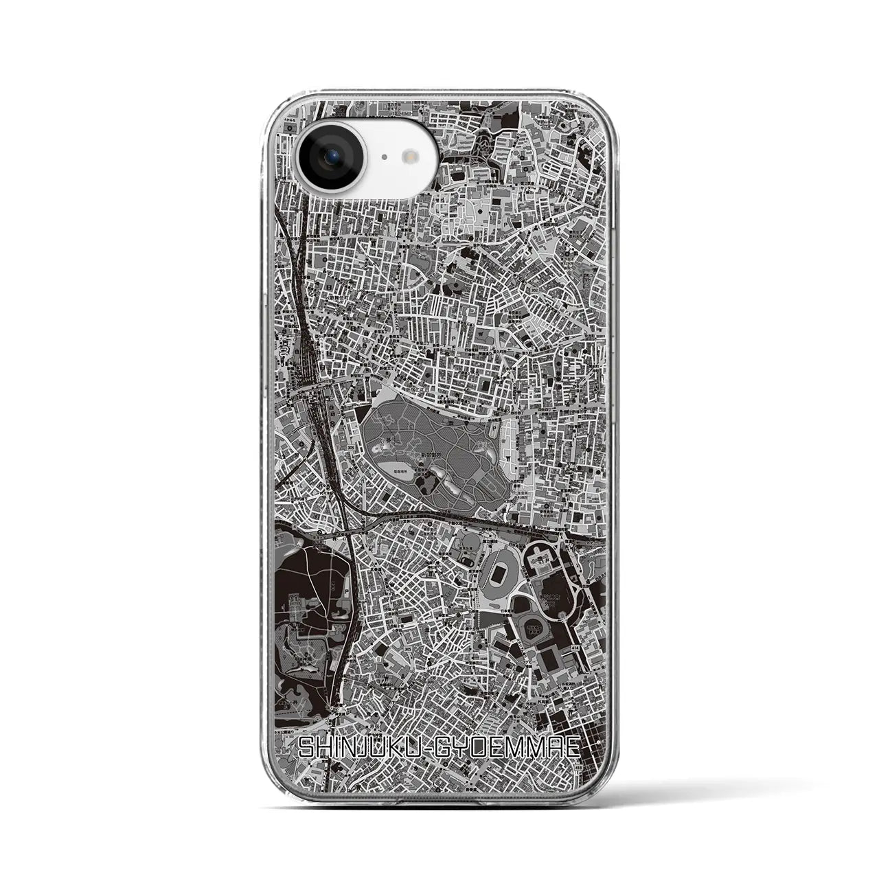 【新宿御苑前(東京都)】地図柄iPhoneケース(クリアタイプ)