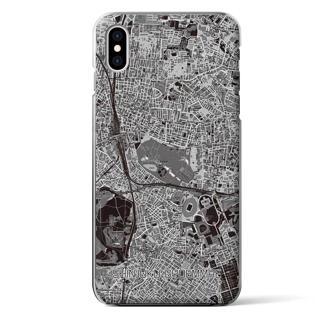 【新宿御苑前(東京都)】地図柄iPhoneケース(クリアタイプ)