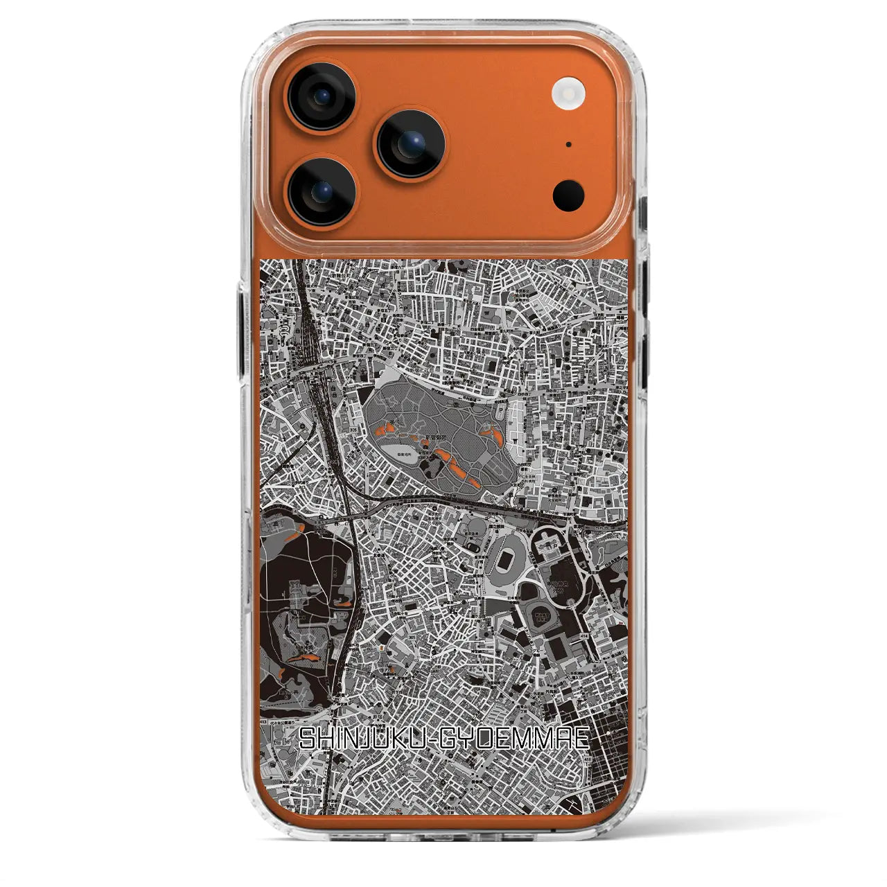 【新宿御苑前(東京都)】地図柄iPhoneケース(MagSafeタイプ)