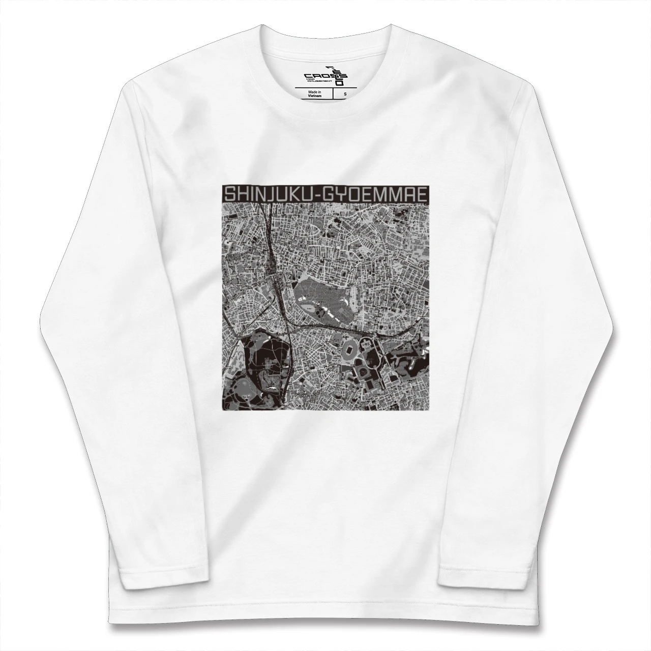 【新宿御苑前(東京都)】地図柄ロングスリーブTシャツ