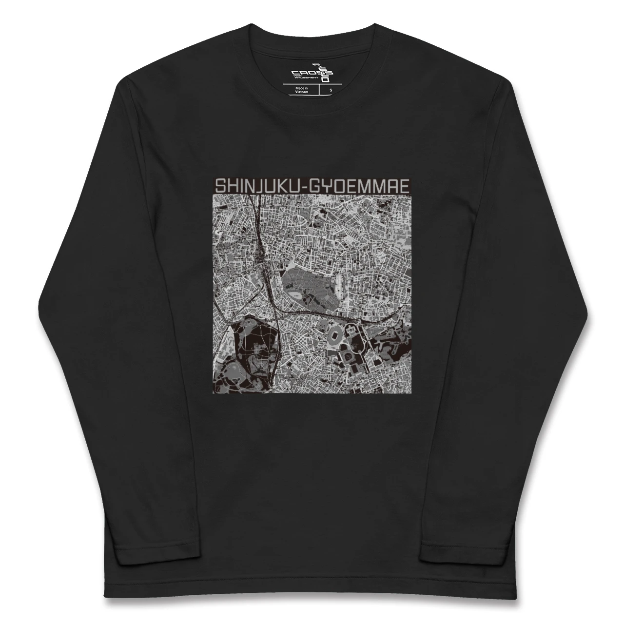 【新宿御苑前(東京都)】地図柄ロングスリーブTシャツ