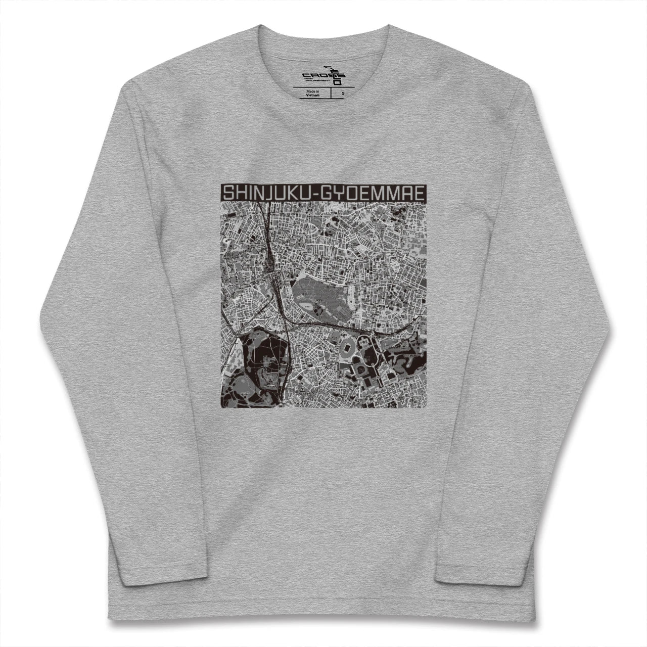 【新宿御苑前(東京都)】地図柄ロングスリーブTシャツ