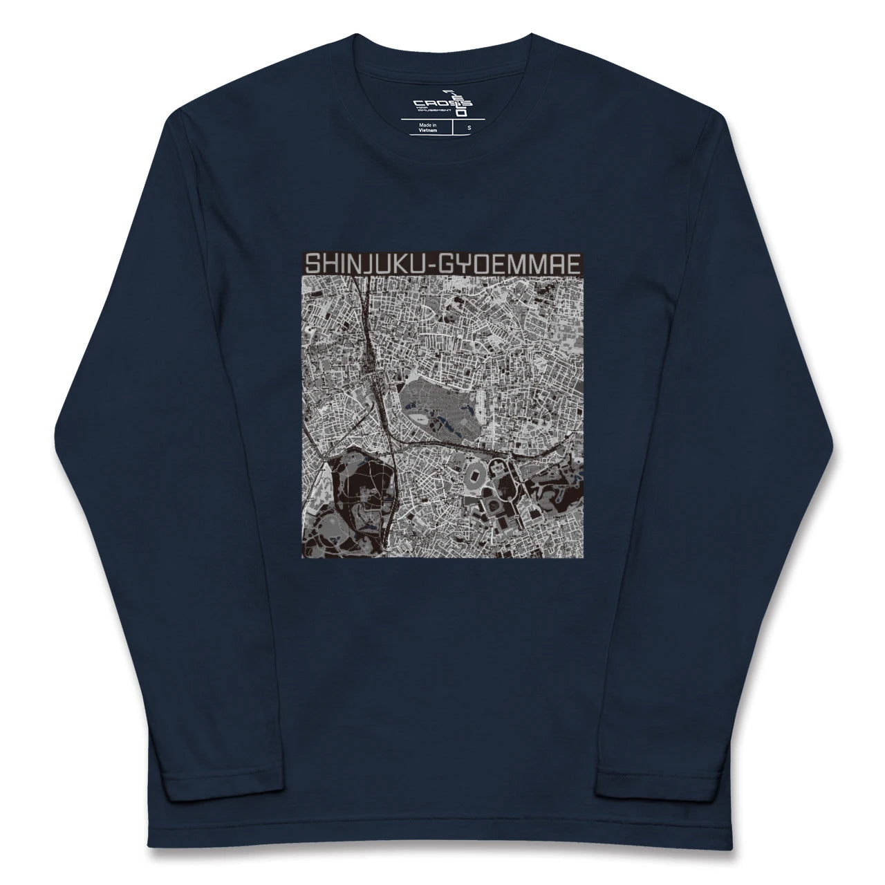 【新宿御苑前(東京都)】地図柄ロングスリーブTシャツ