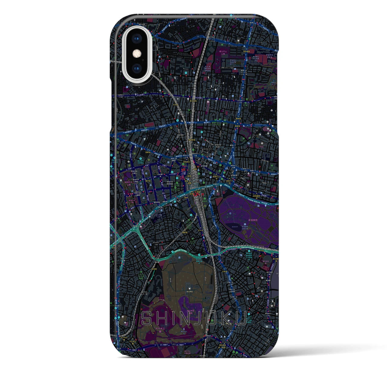 【新宿(東京都)】地図柄iPhoneケース(バックカバータイプ)
