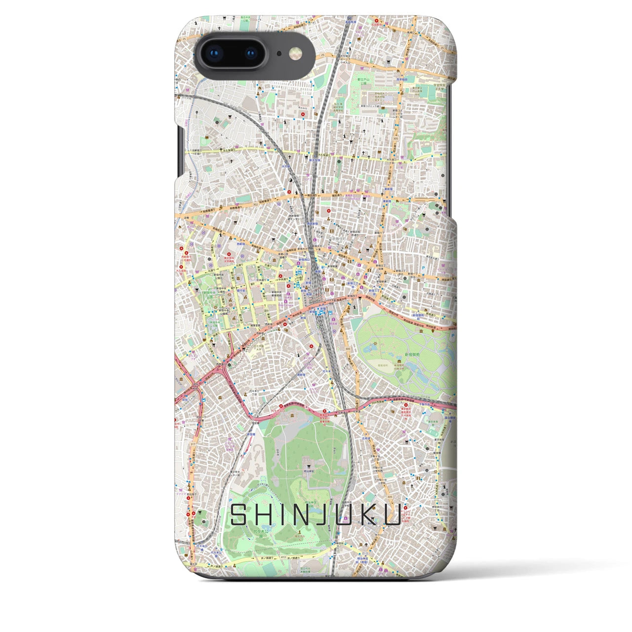 【新宿(東京都)】地図柄iPhoneケース(バックカバータイプ)