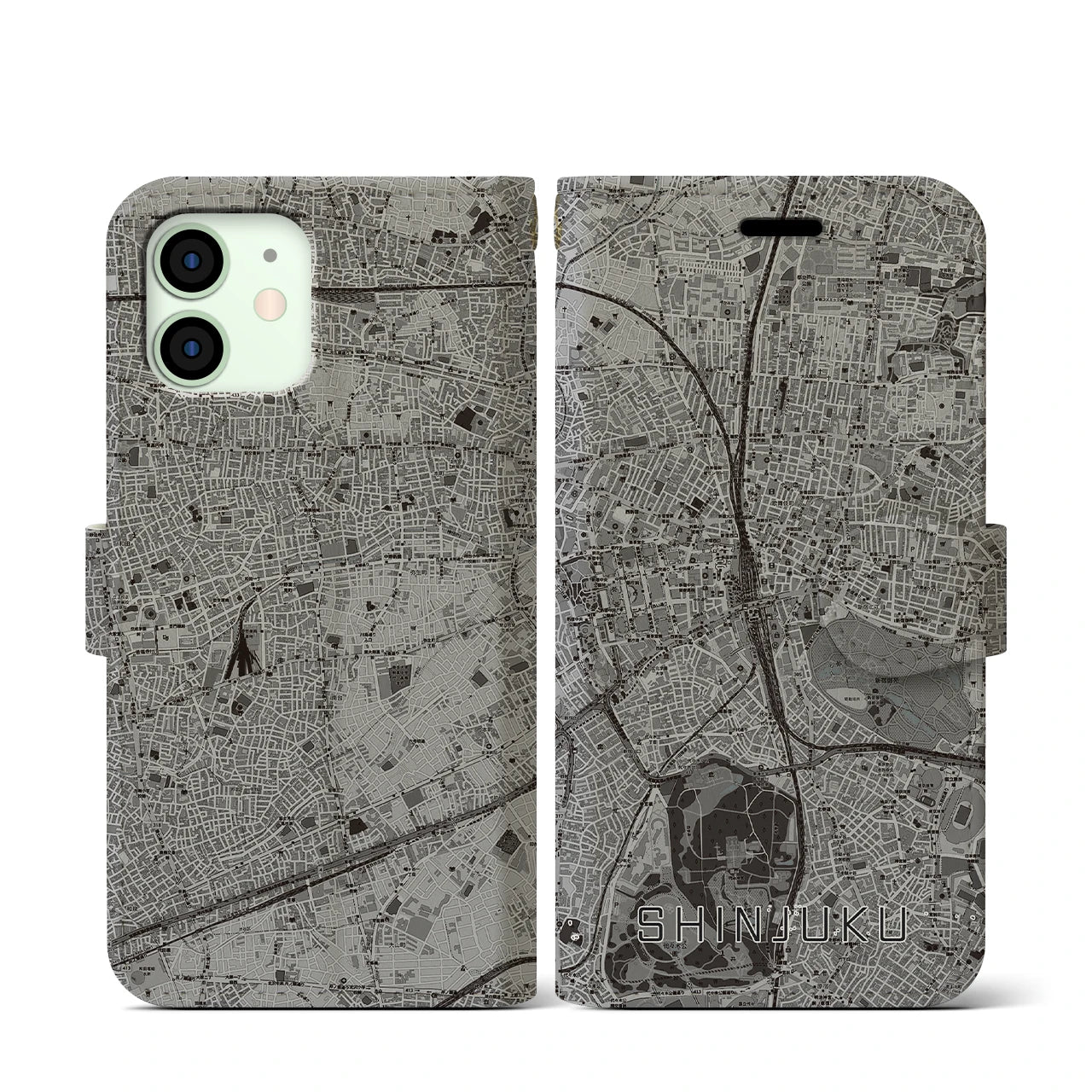 【新宿(東京都)】地図柄iPhoneケース(手帳タイプ)