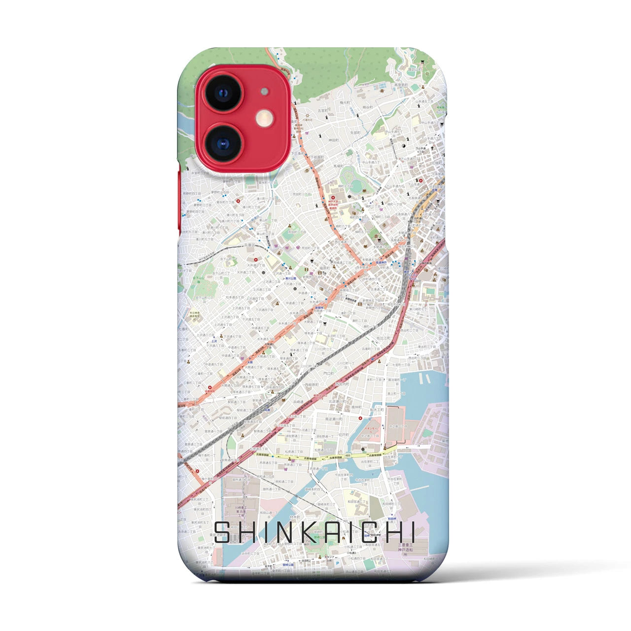 【新開地(兵庫県)】地図柄iPhoneケース(バックカバータイプ)