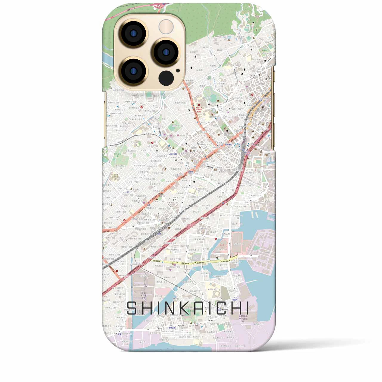 【新開地(兵庫県)】地図柄iPhoneケース(バックカバータイプ)