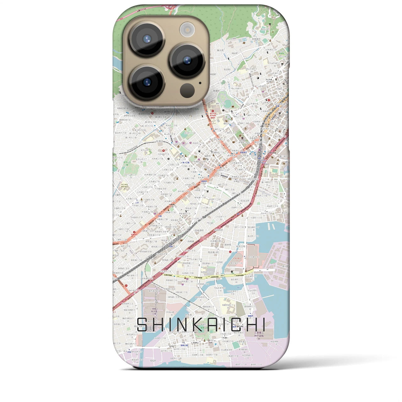 【新開地(兵庫県)】地図柄iPhoneケース(バックカバータイプ)