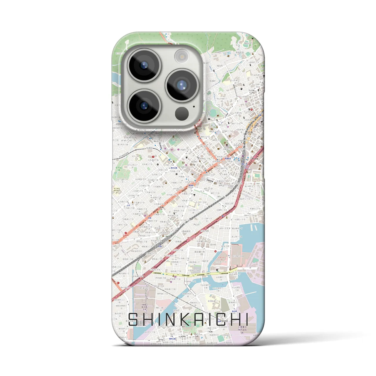 【新開地(兵庫県)】地図柄iPhoneケース(バックカバータイプ)