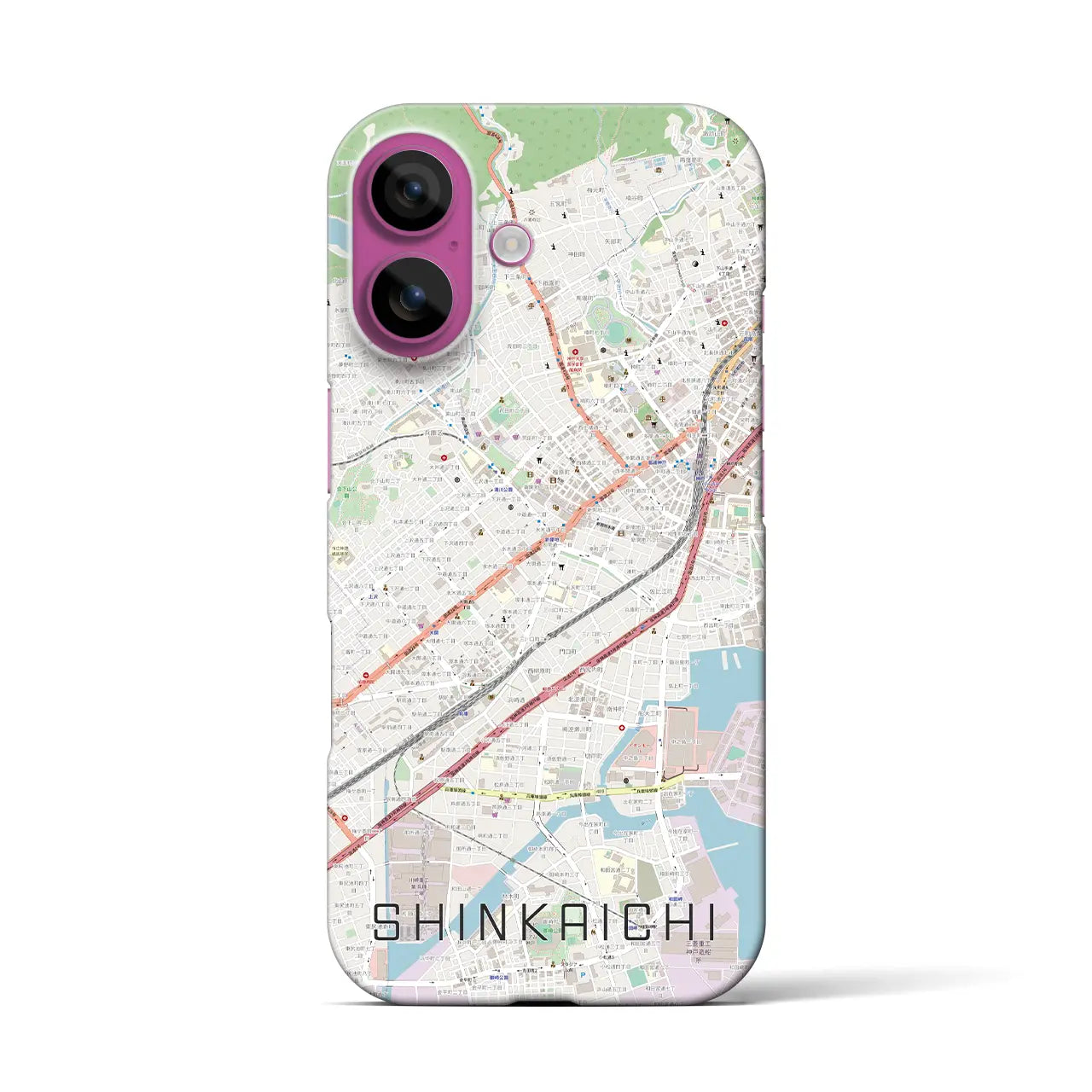 【新開地(兵庫県)】地図柄iPhoneケース(バックカバータイプ)