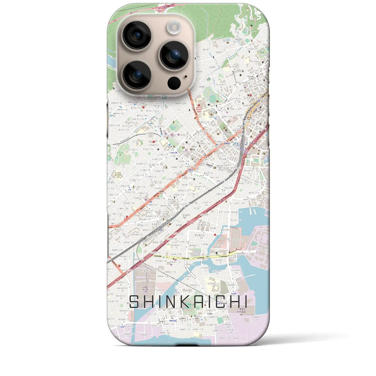 【新開地(兵庫県)】地図柄iPhoneケース(バックカバータイプ)