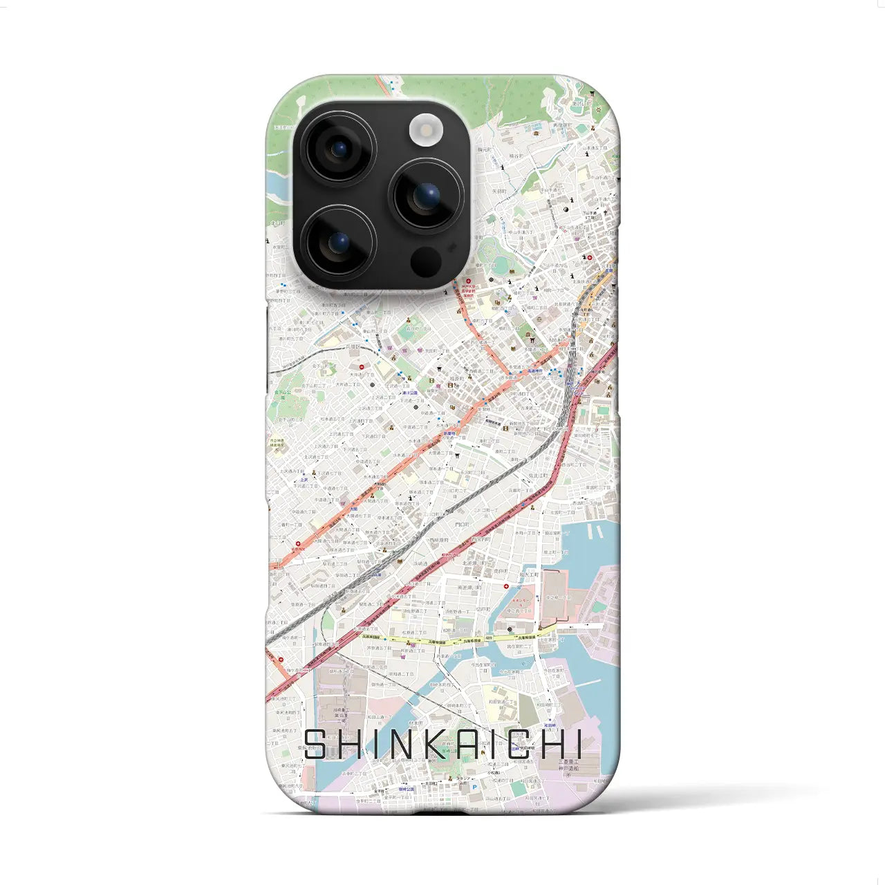 【新開地(兵庫県)】地図柄iPhoneケース(バックカバータイプ)