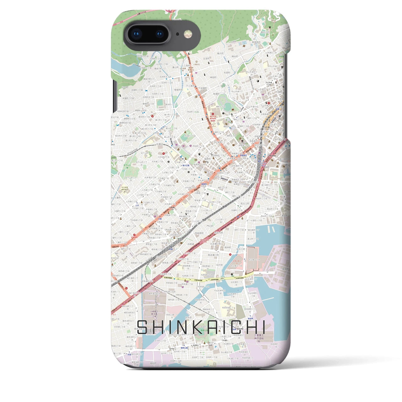 【新開地(兵庫県)】地図柄iPhoneケース(バックカバータイプ)