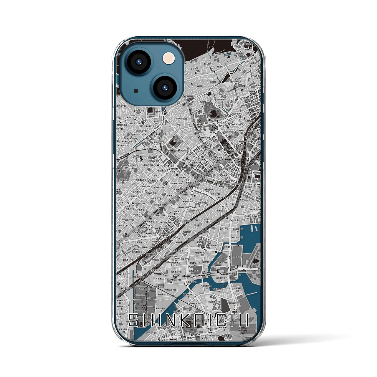 【新開地(兵庫県)】地図柄iPhoneケース(クリアタイプ)