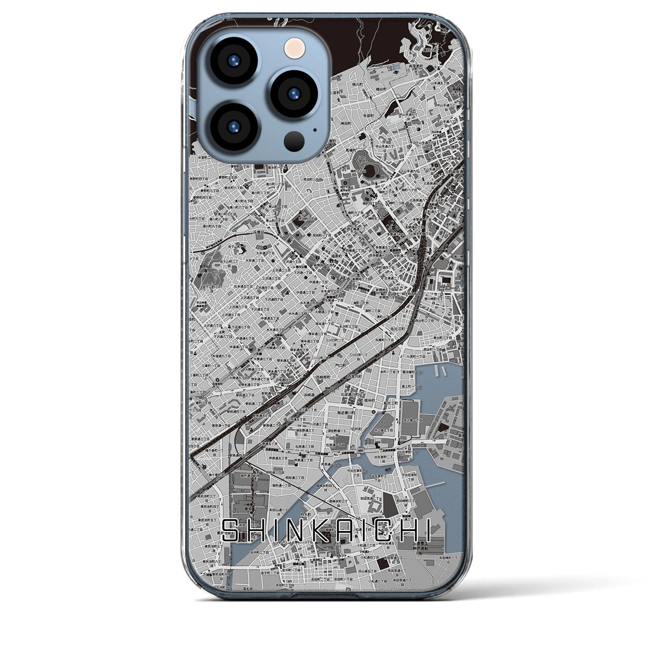 【新開地(兵庫県)】地図柄iPhoneケース(クリアタイプ)