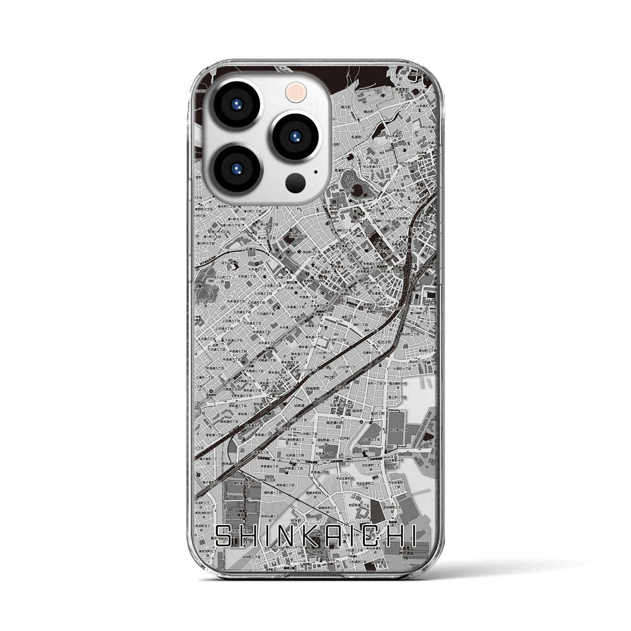 【新開地(兵庫県)】地図柄iPhoneケース(クリアタイプ)