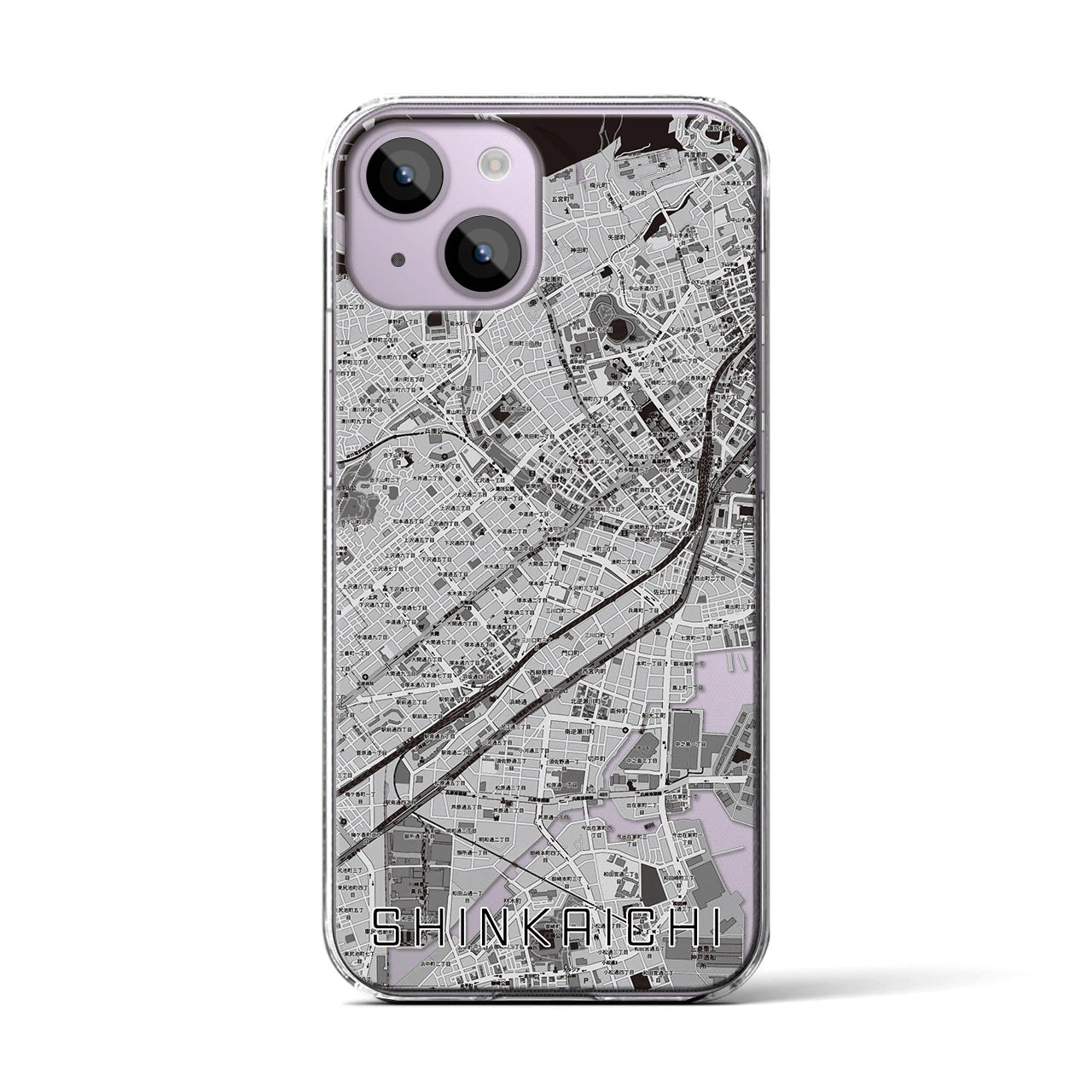 【新開地(兵庫県)】地図柄iPhoneケース(クリアタイプ)