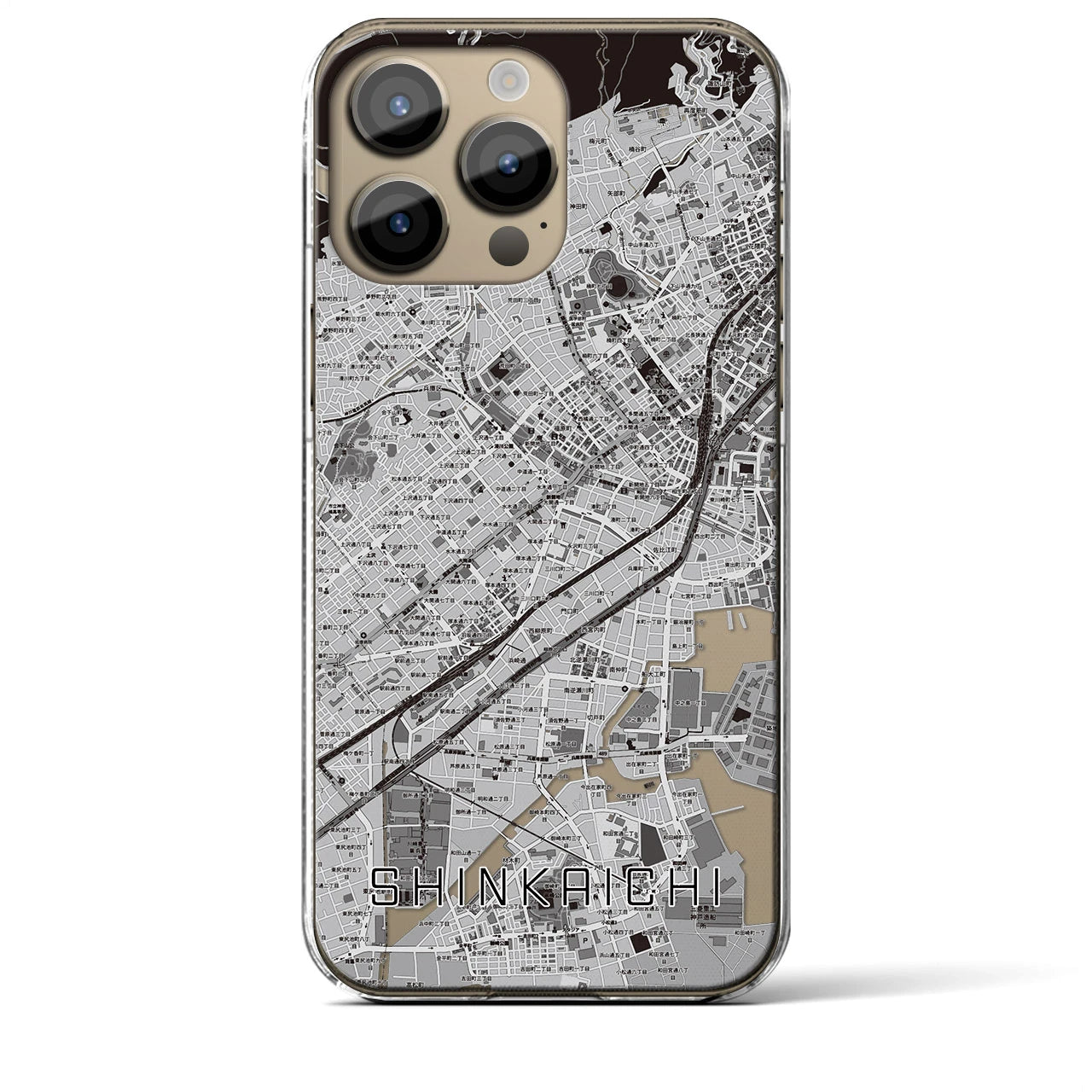 【新開地(兵庫県)】地図柄iPhoneケース(クリアタイプ)