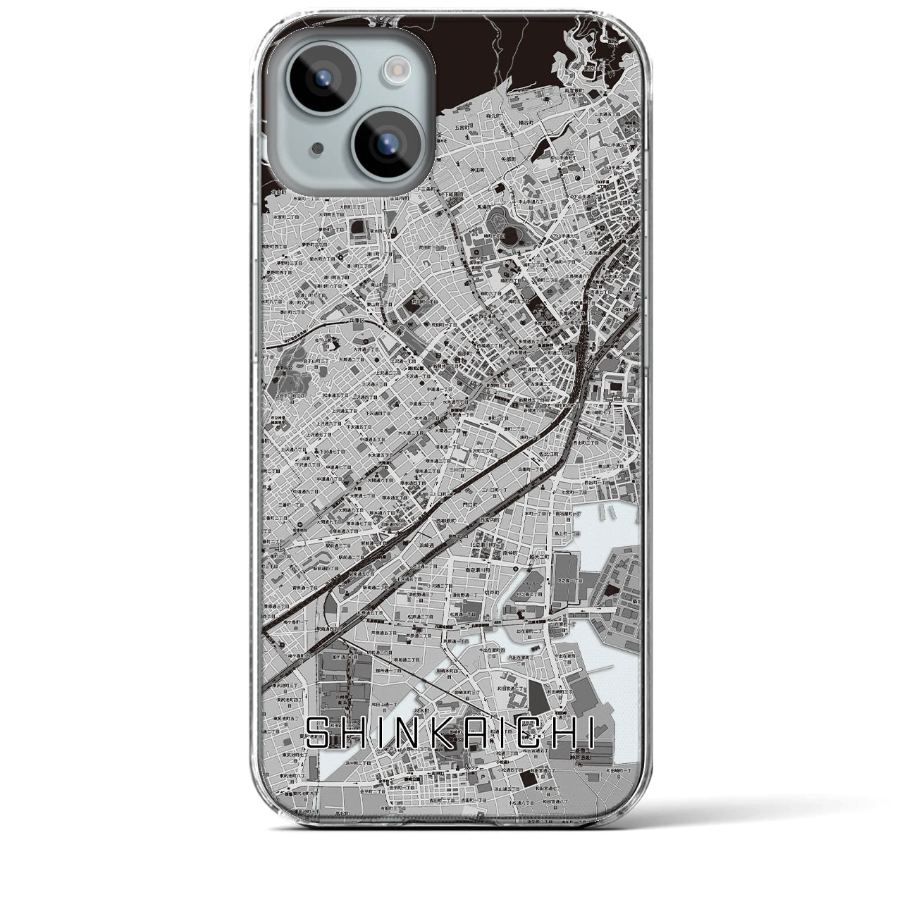【新開地(兵庫県)】地図柄iPhoneケース(クリアタイプ)