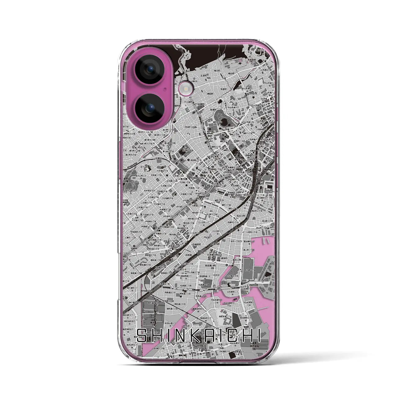 【新開地(兵庫県)】地図柄iPhoneケース(クリアタイプ)