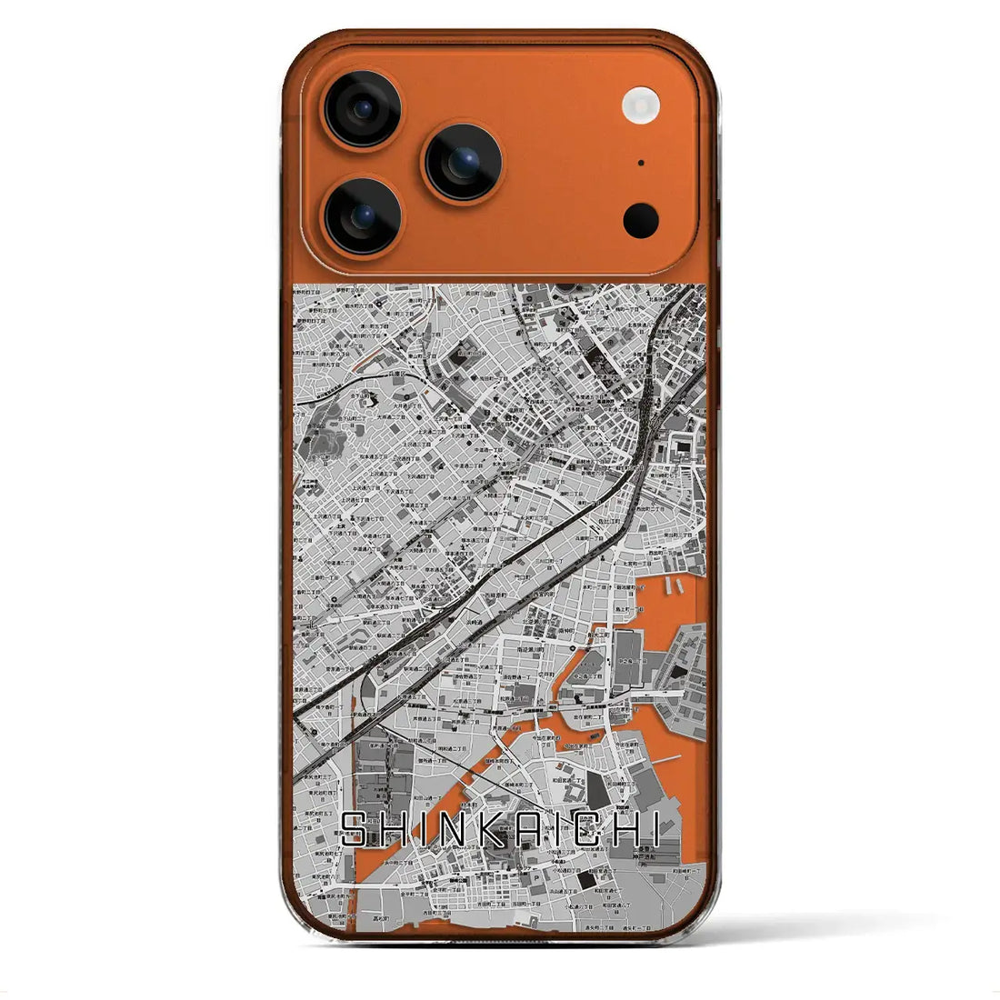 【新開地(兵庫県)】地図柄iPhoneケース(クリアタイプ)