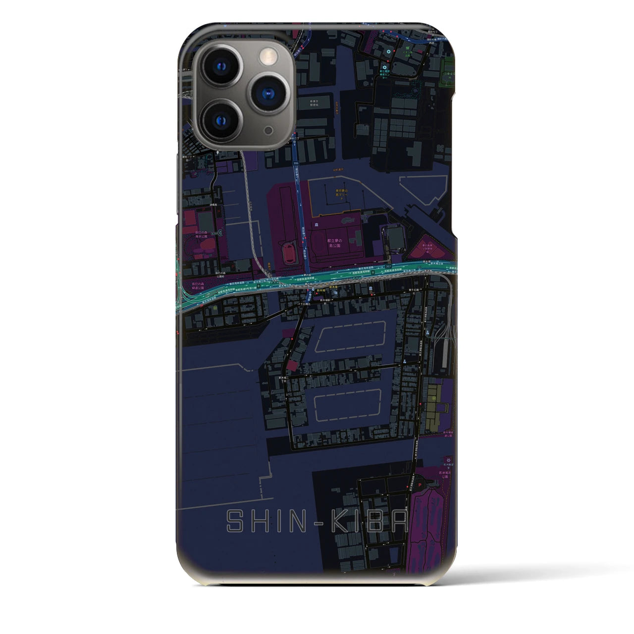 【新木場(東京都)】地図柄iPhoneケース(バックカバータイプ)