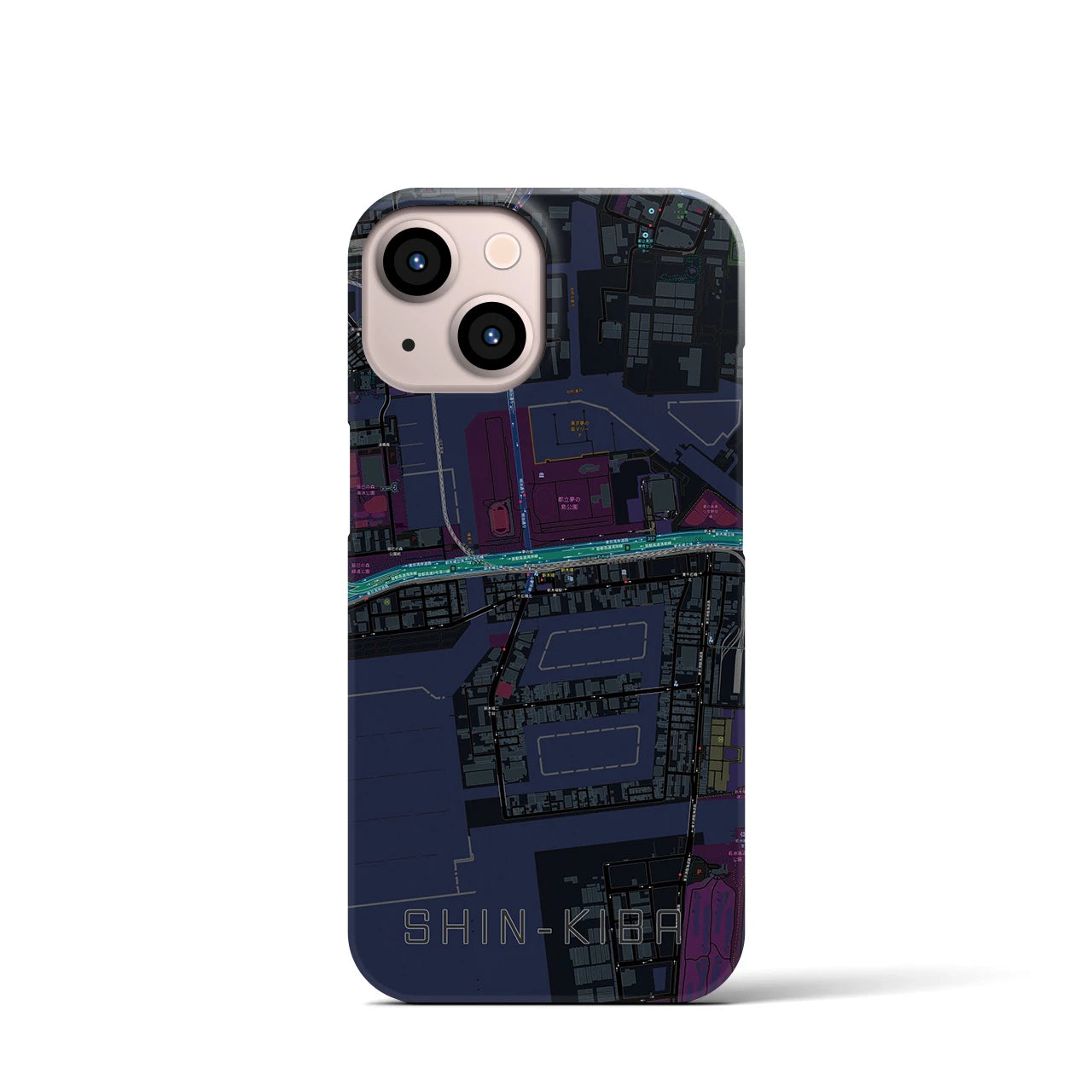 【新木場(東京都)】地図柄iPhoneケース(バックカバータイプ)
