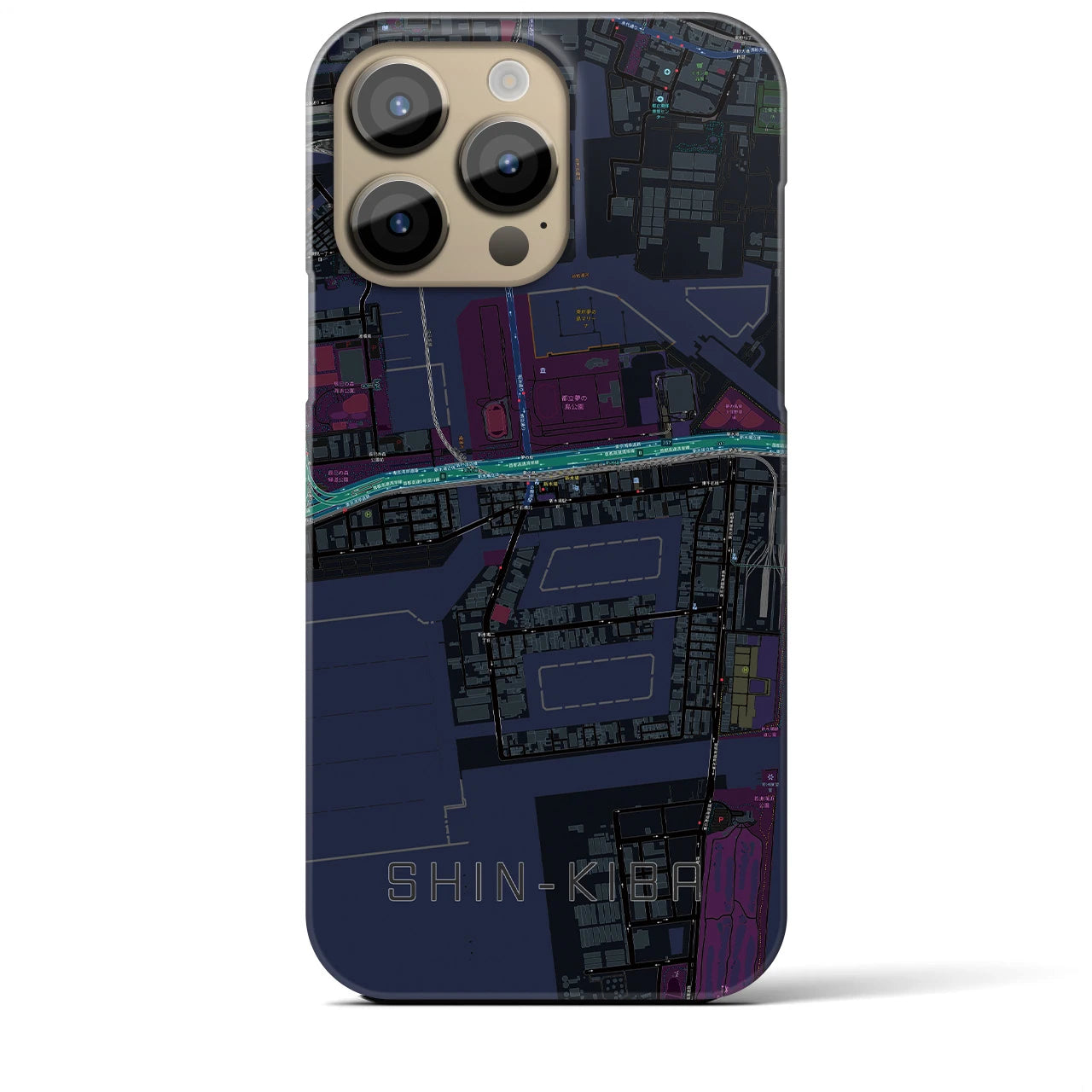 【新木場(東京都)】地図柄iPhoneケース(バックカバータイプ)