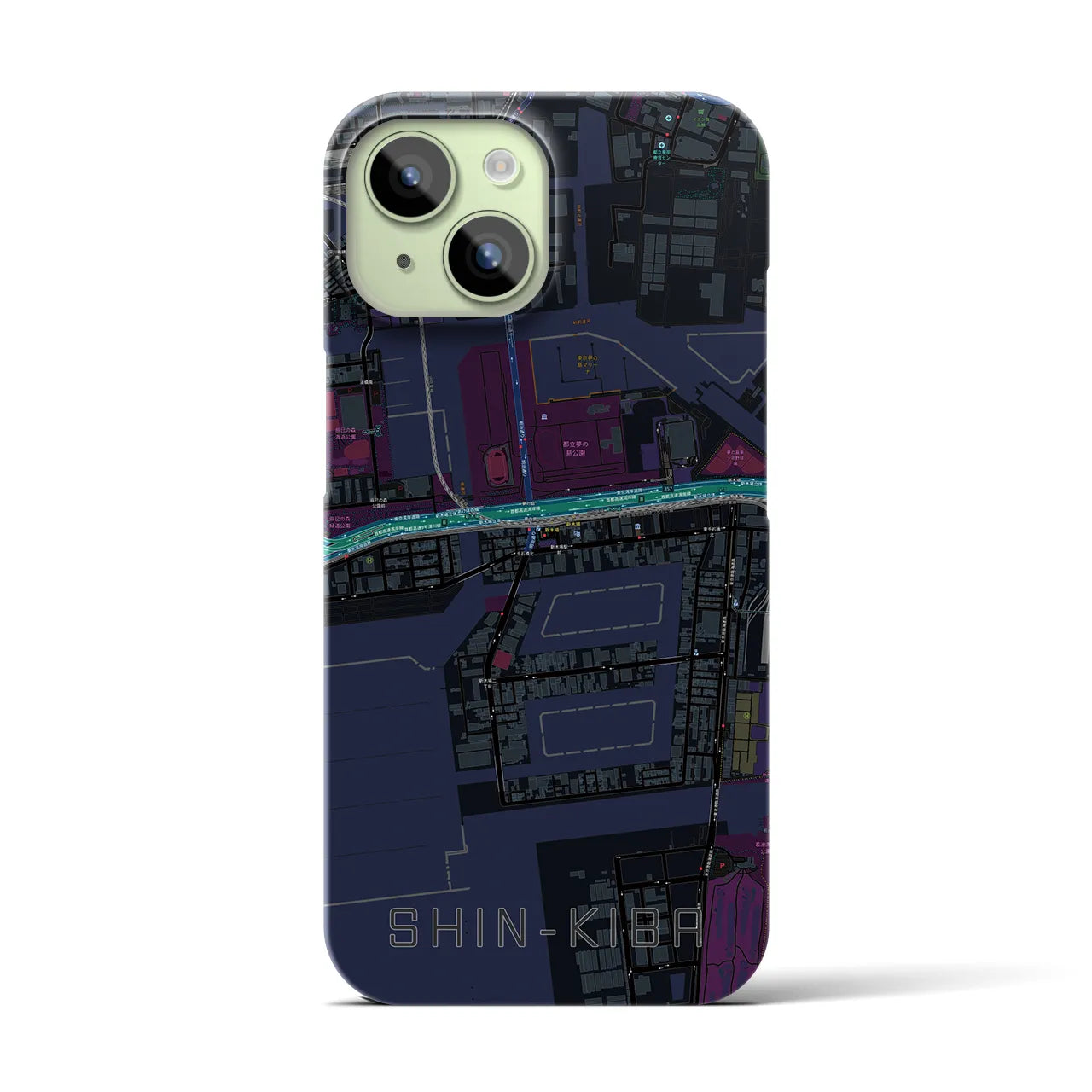 【新木場(東京都)】地図柄iPhoneケース(バックカバータイプ)