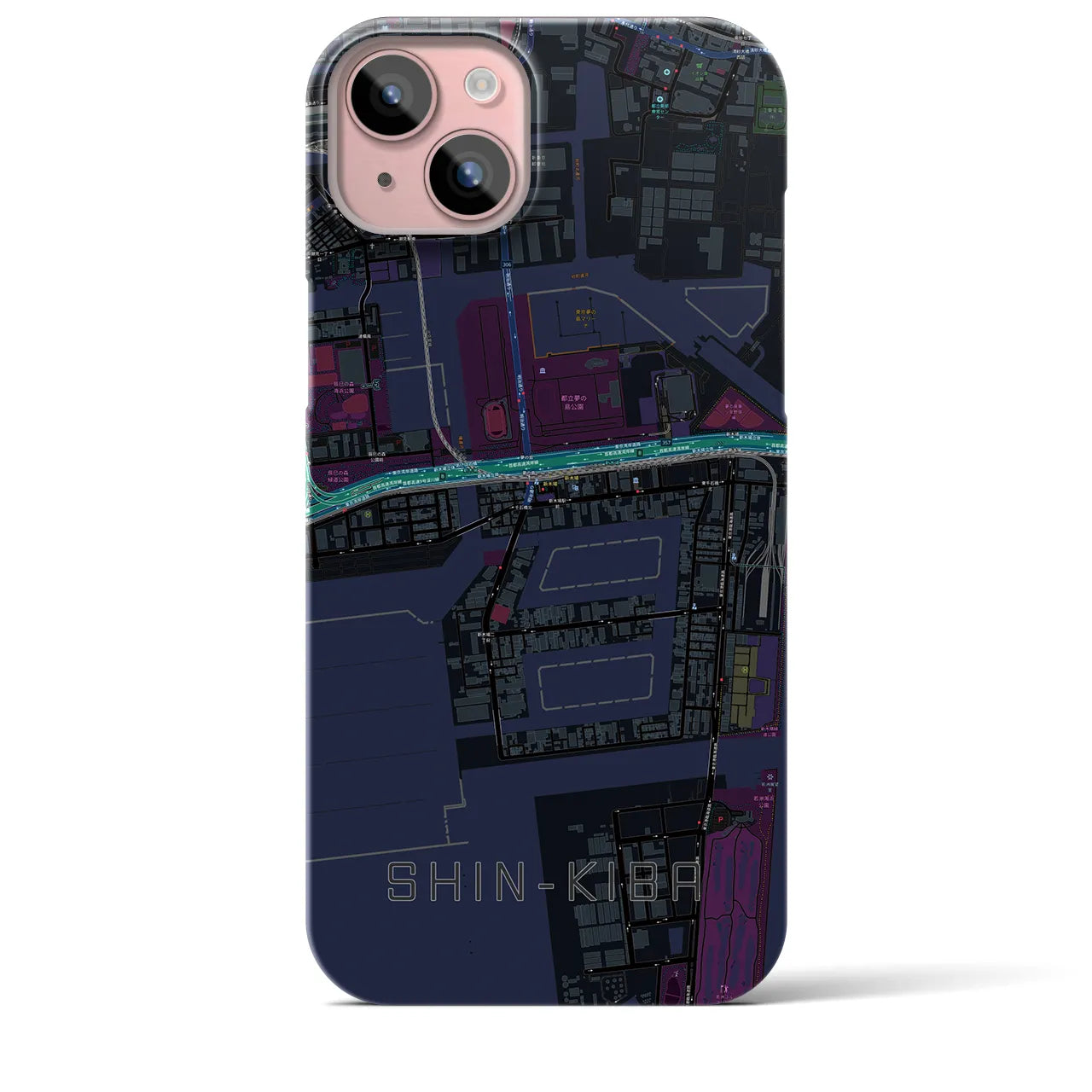 【新木場(東京都)】地図柄iPhoneケース(バックカバータイプ)