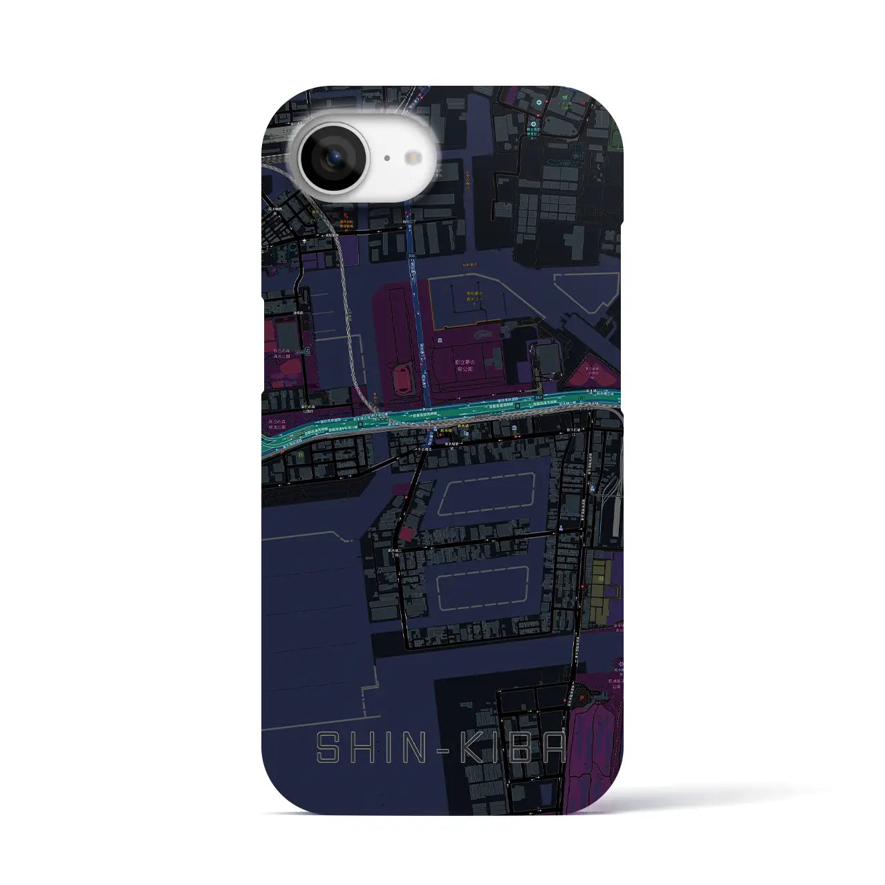 【新木場(東京都)】地図柄iPhoneケース(バックカバータイプ)