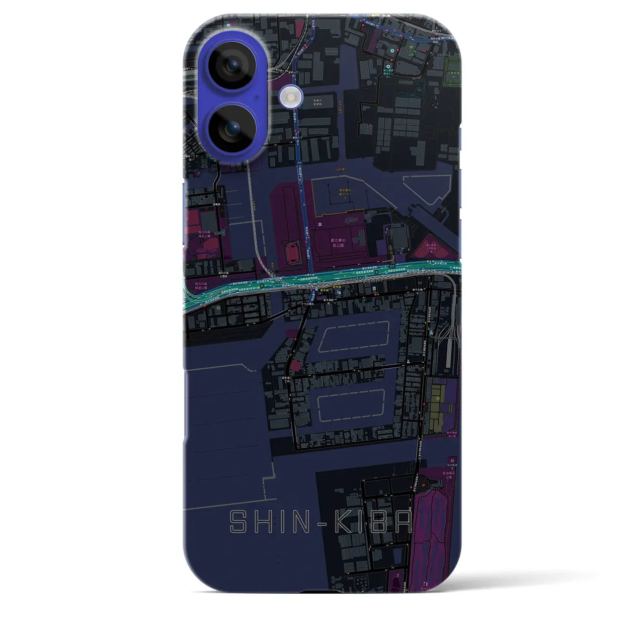 【新木場(東京都)】地図柄iPhoneケース(バックカバータイプ)