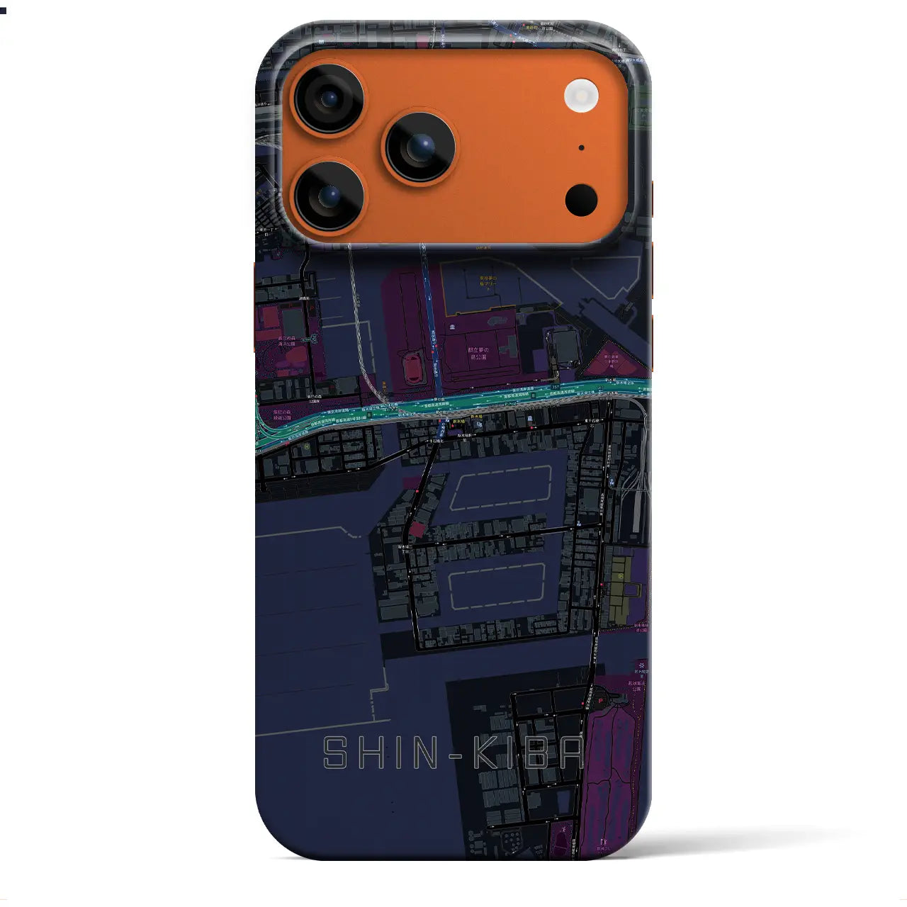 【新木場(東京都)】地図柄iPhoneケース(バックカバータイプ)