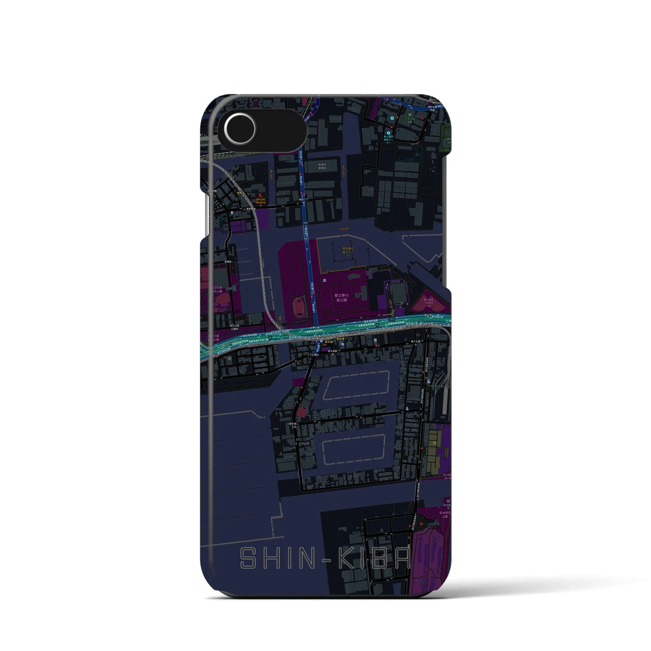【新木場(東京都)】地図柄iPhoneケース(バックカバータイプ)