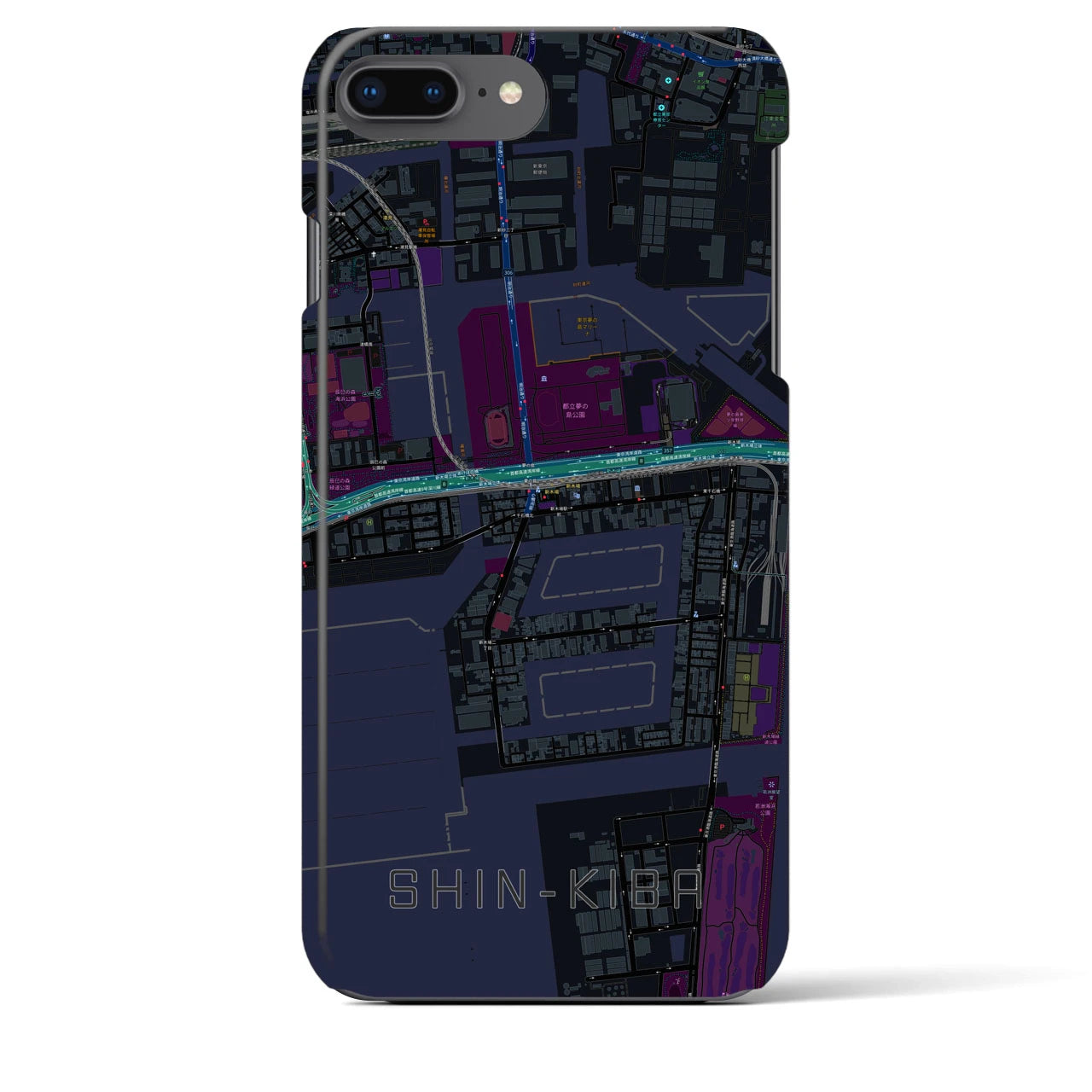 【新木場(東京都)】地図柄iPhoneケース(バックカバータイプ)