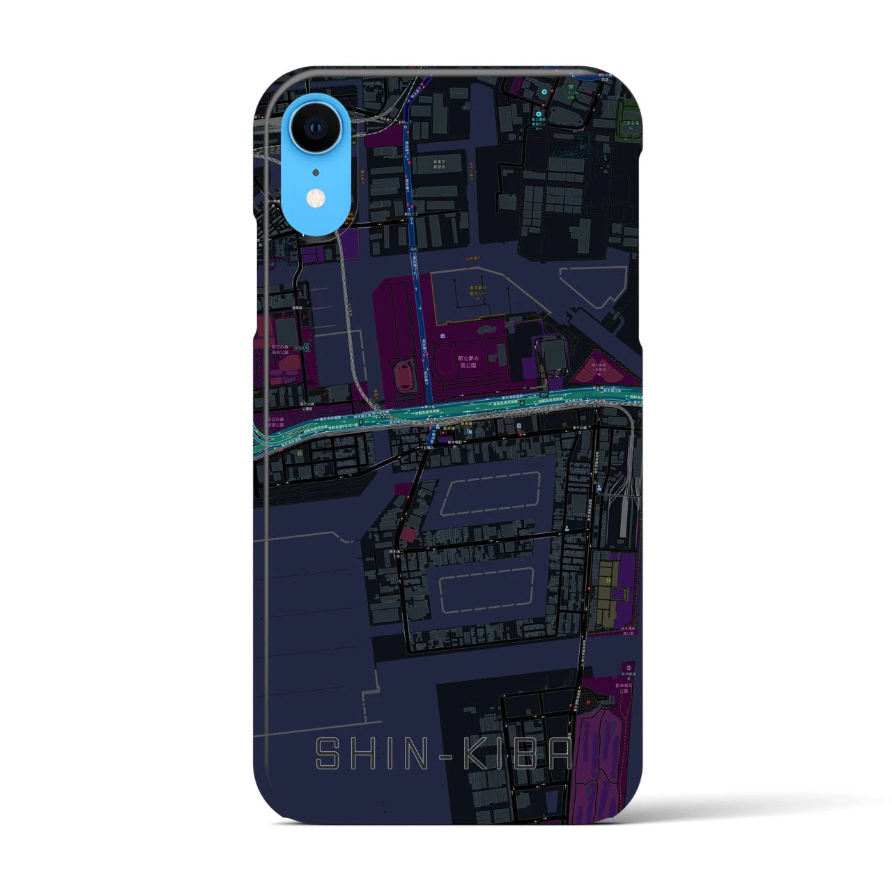 【新木場(東京都)】地図柄iPhoneケース(バックカバータイプ)