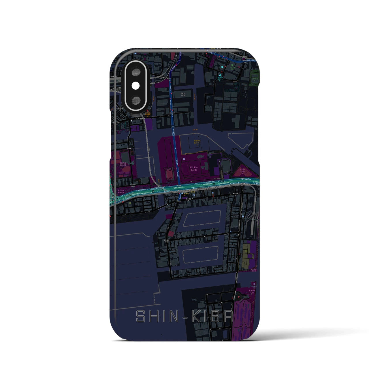 【新木場(東京都)】地図柄iPhoneケース(バックカバータイプ)