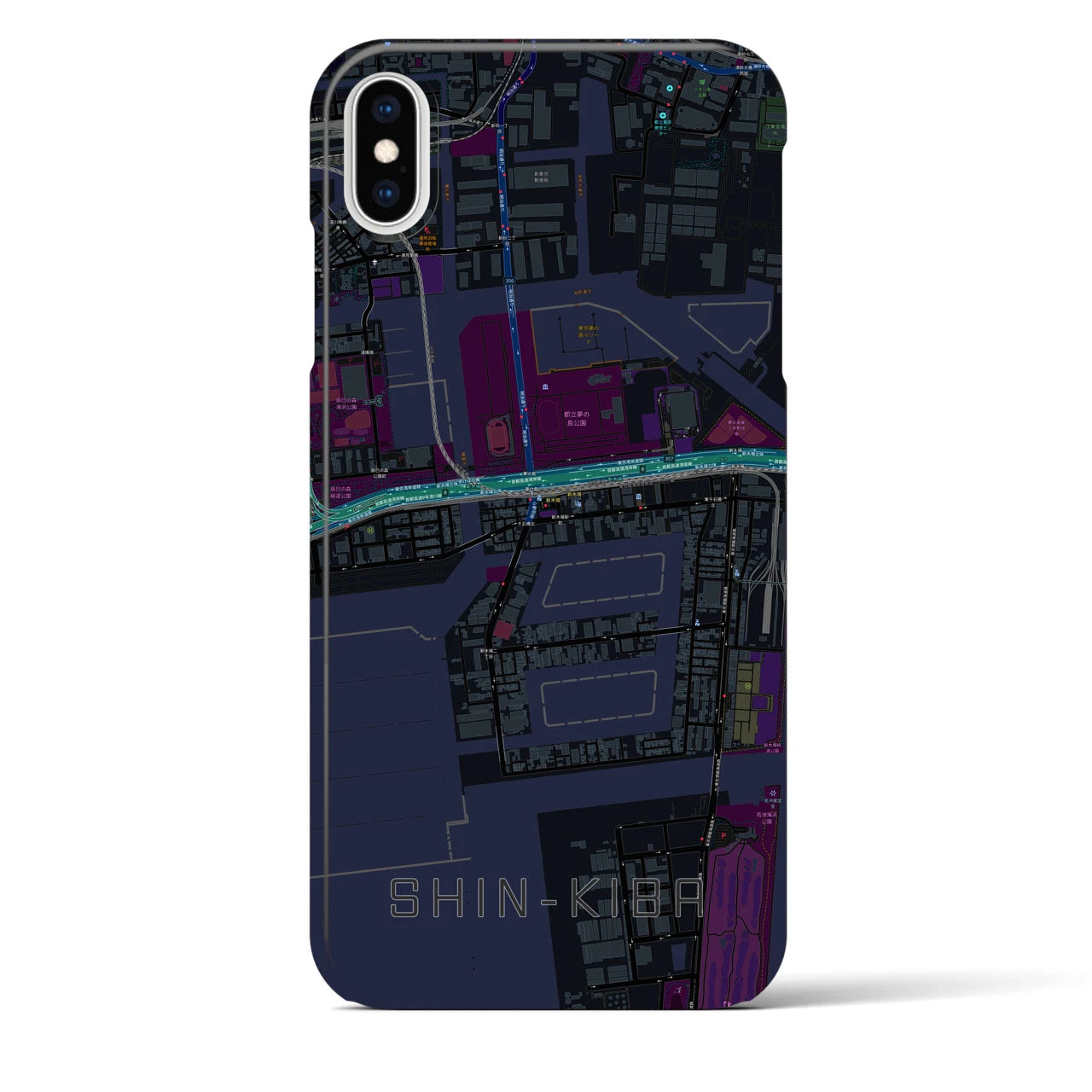 【新木場(東京都)】地図柄iPhoneケース(バックカバータイプ)
