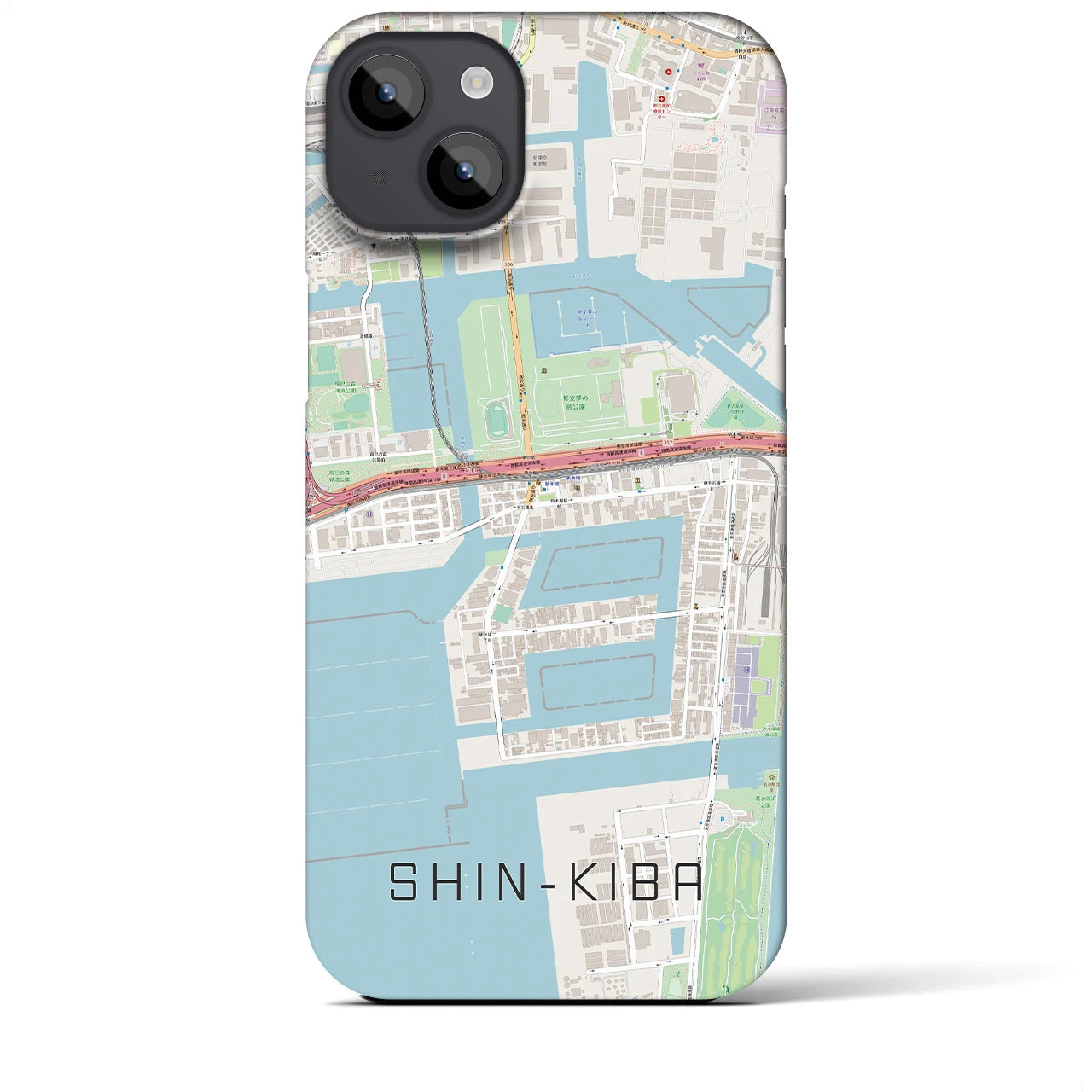【新木場(東京都)】地図柄iPhoneケース(バックカバータイプ)