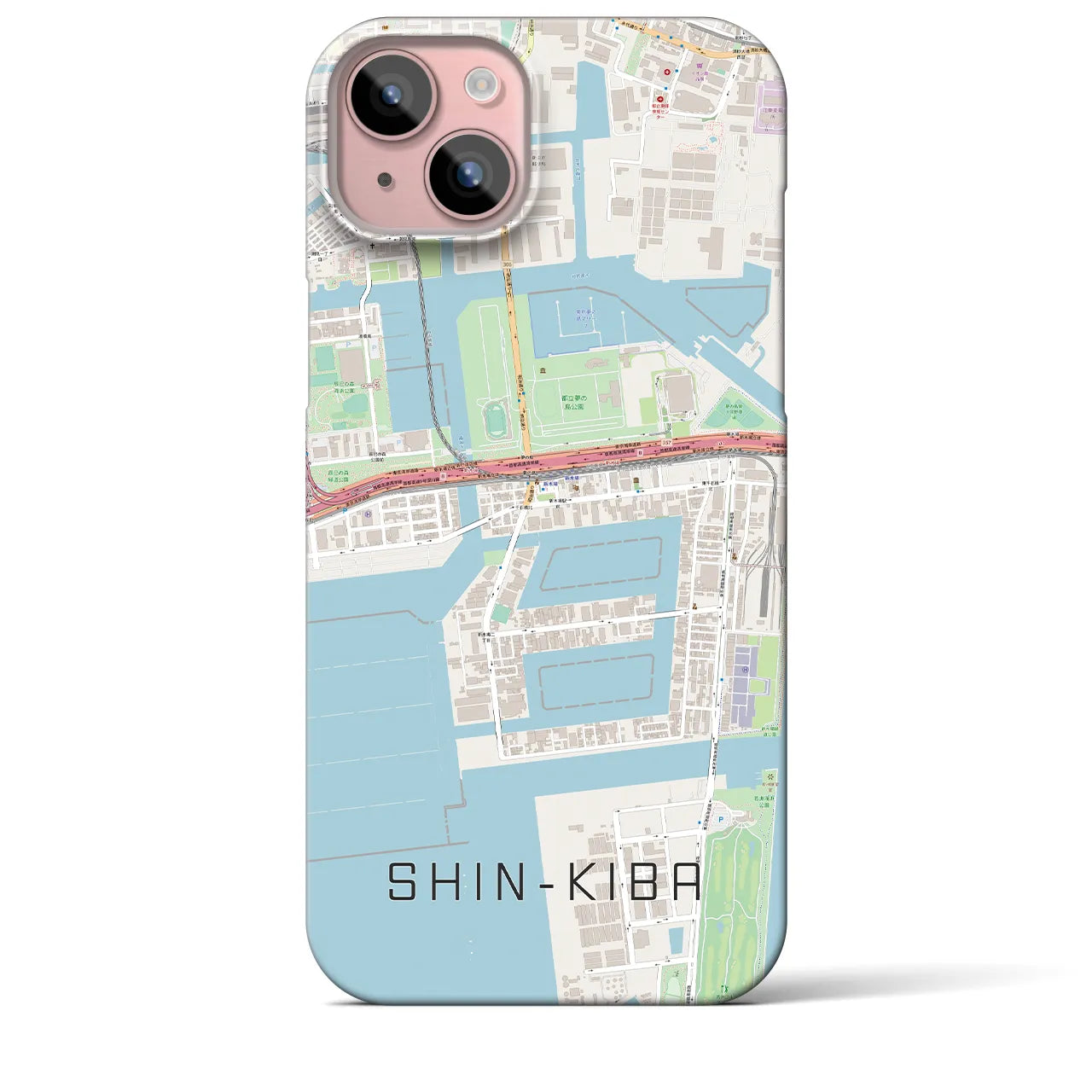 【新木場(東京都)】地図柄iPhoneケース(バックカバータイプ)