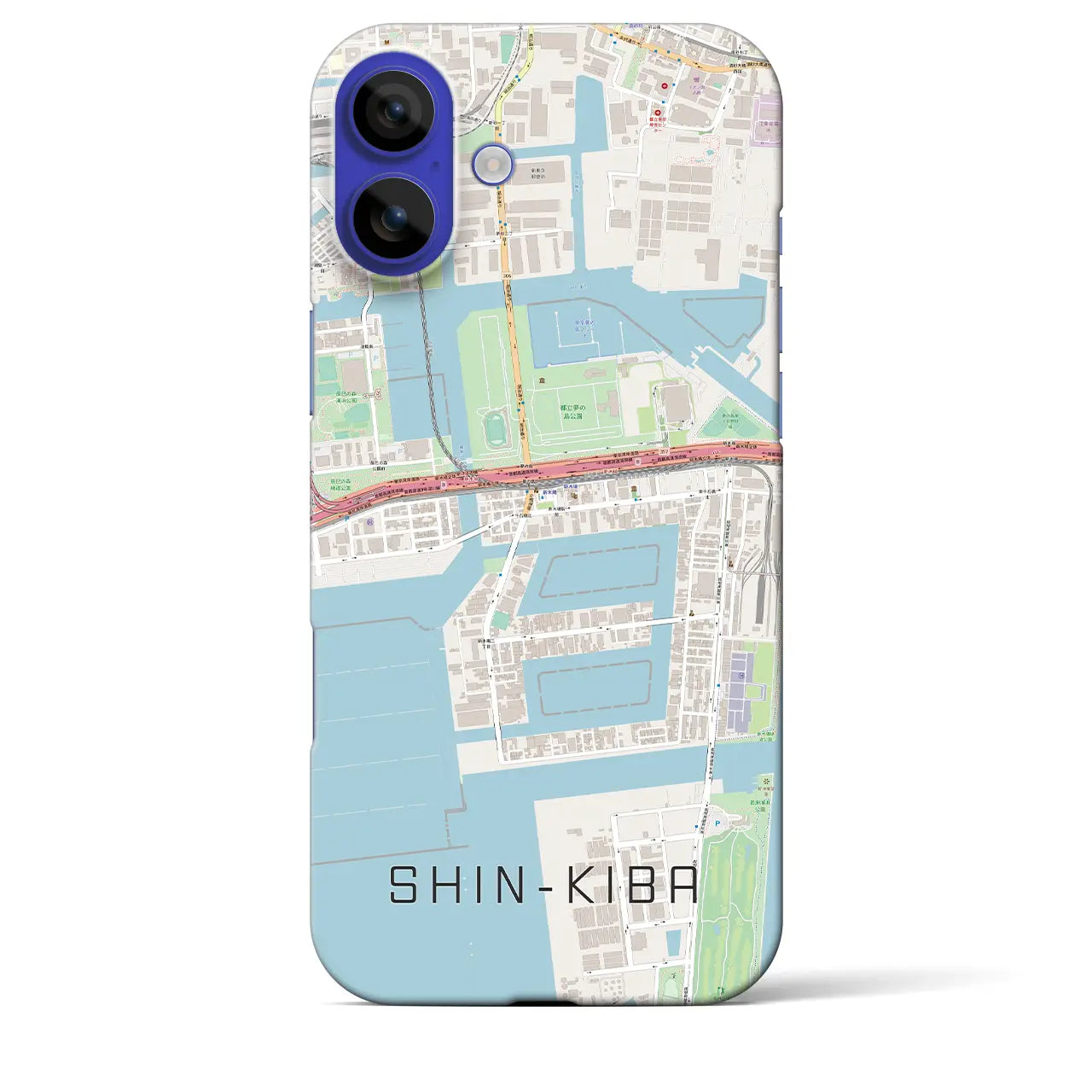【新木場(東京都)】地図柄iPhoneケース(バックカバータイプ)ナチュラル・iPhone 16 Pro Max 用